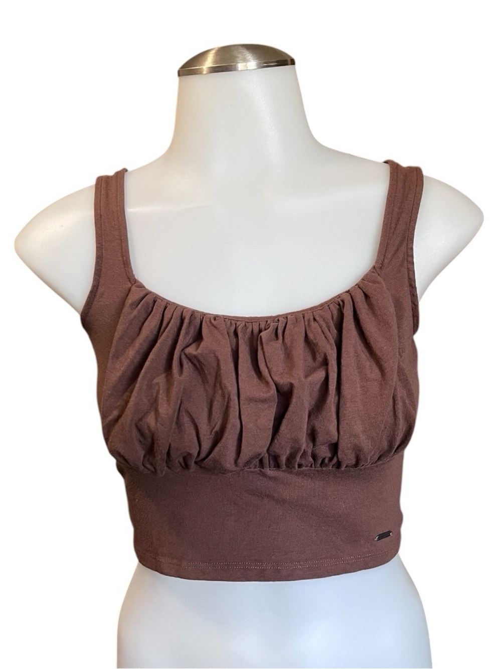 Hollister Size Small Brown Ruched Crop Tank